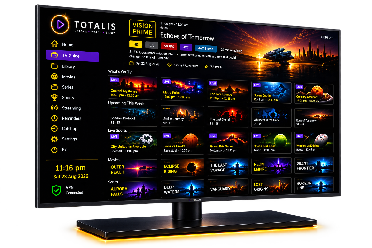 TOTALIS Android TV home screen concept