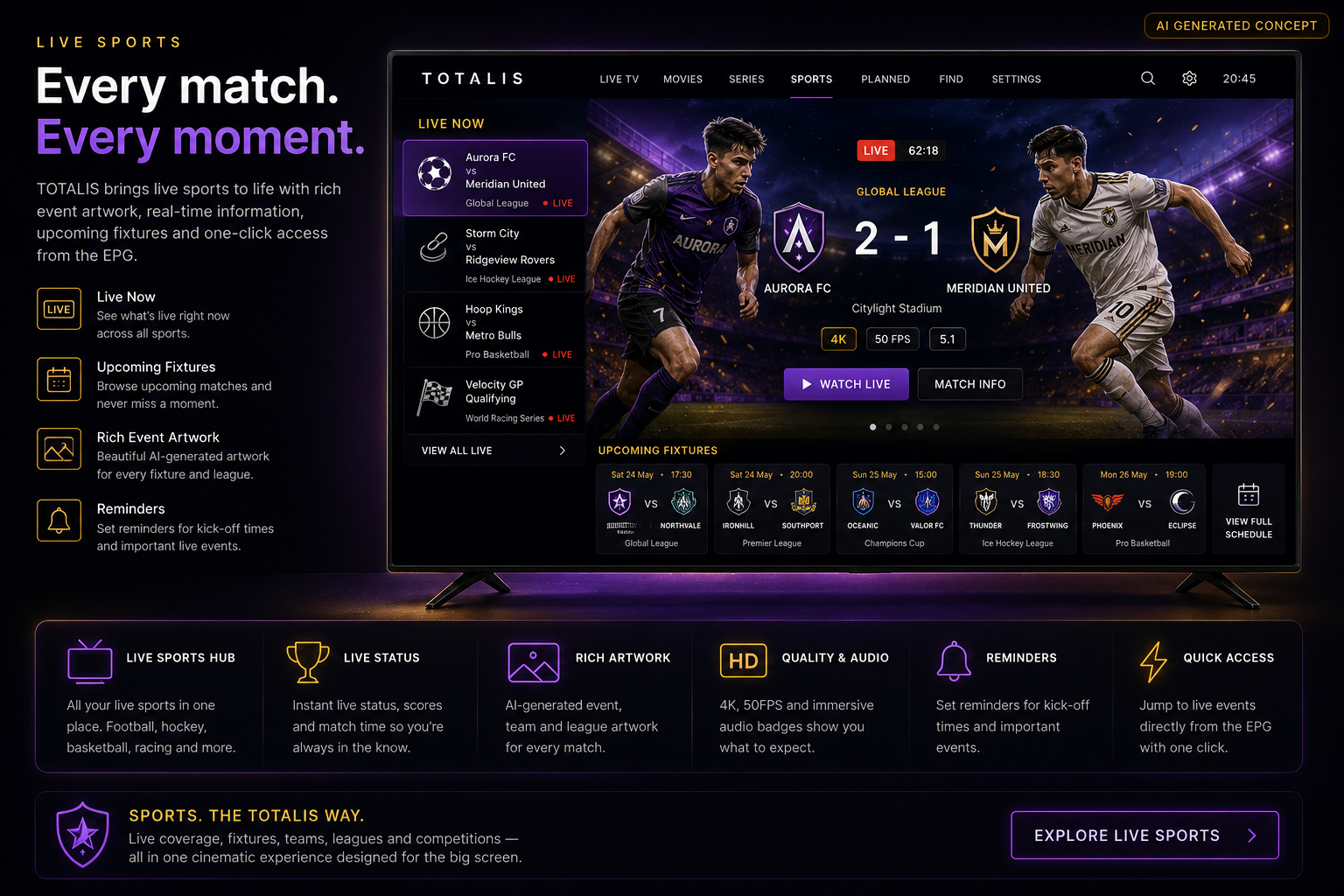 TOTALIS Live Sports concept